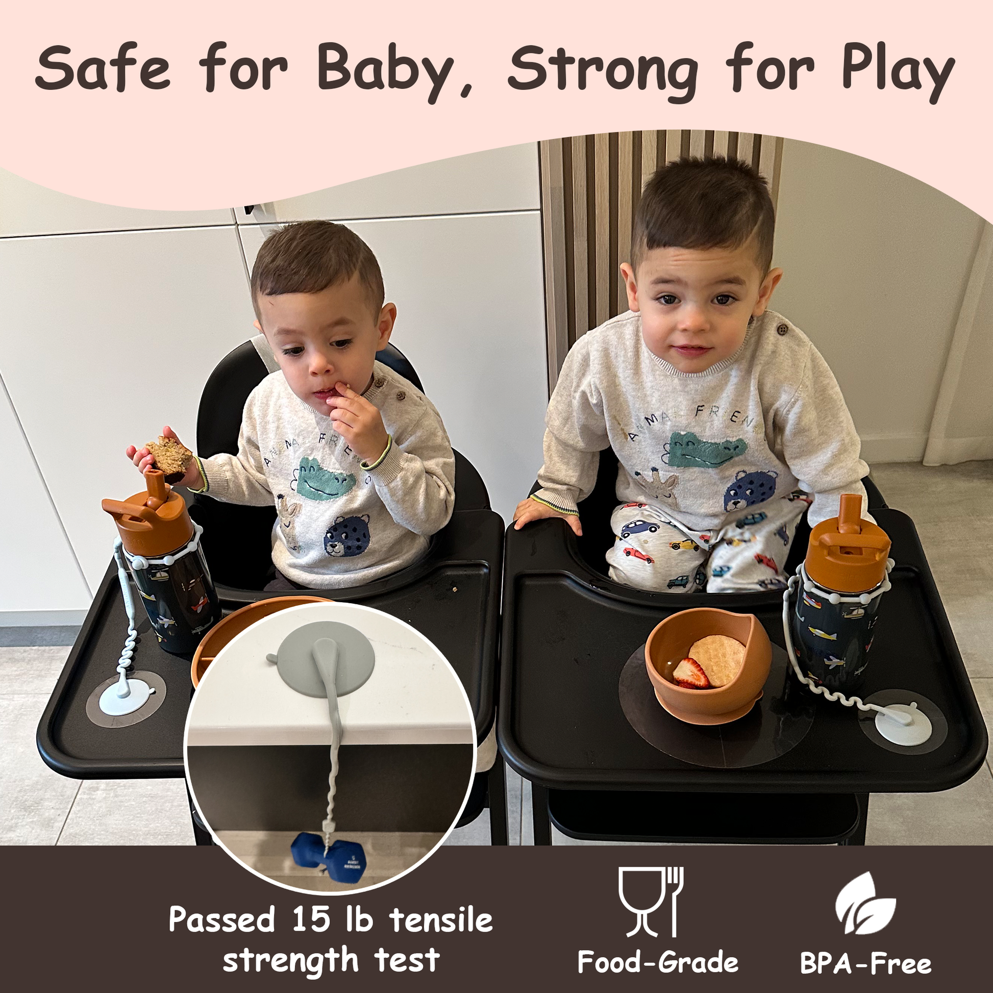 Silicone Baby Toy Straps – 5 Pack Adjustable Toy Holders for Stroller, High Chair & Car Seat – Durable Pacifier Leash, Bottle Strap & Baby Travel Essential