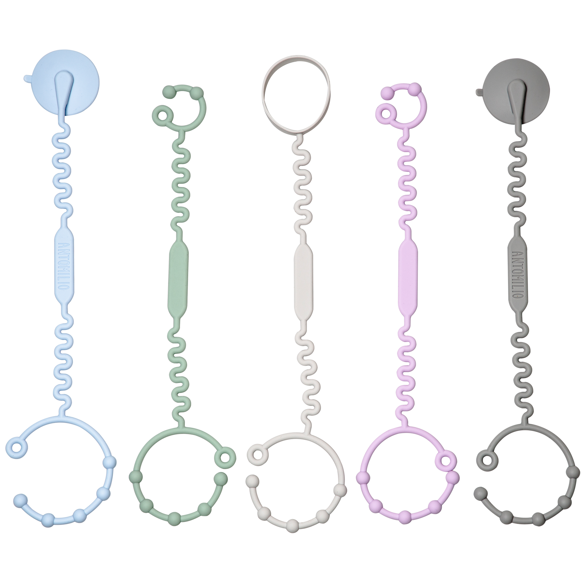 Silicone Baby Toy Straps – 5 Pack Adjustable Toy Holders for Stroller, High Chair & Car Seat – Durable Pacifier Leash, Bottle Strap & Baby Travel Essential